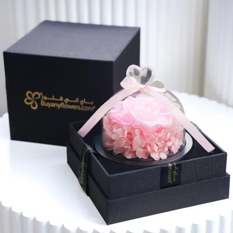 Designer Pink Preserved Rose and I Love You Teddy - Flowers gift from Buy Any Flowers Dubai in Al Quoz Industrial Area 4, Dubai, UAE - image 2