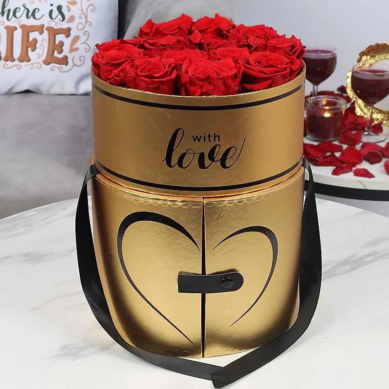 Golden Memories 13 Forever Red Roses Love Box