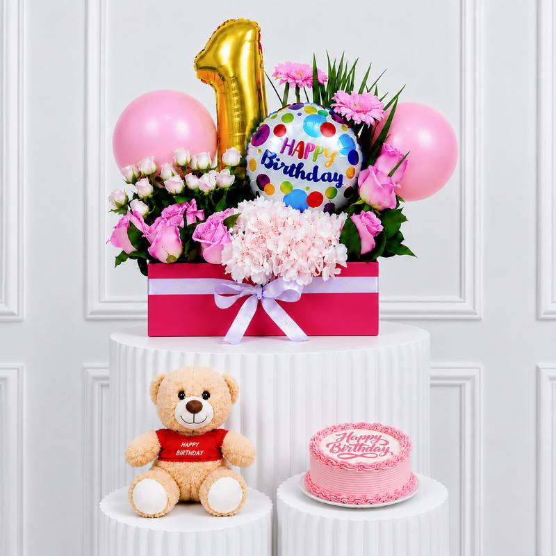 Customize Birthday Bloom Gift Bundle - Gift Sets gift from Buy Any Flowers Dubai in Al Quoz Industrial Area 4, Dubai, UAE