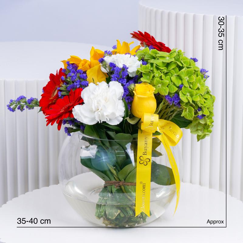 Wishes Mix Flowers in Fish Bowl - Flowers gift from Buy Any Flowers Dubai in Al Quoz Industrial Area 4, Dubai, UAE - image 4