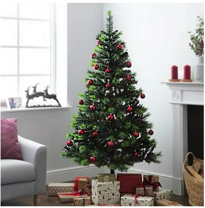 Artificial Christmas Tree with Red Decorations 150cm thumbnail 1