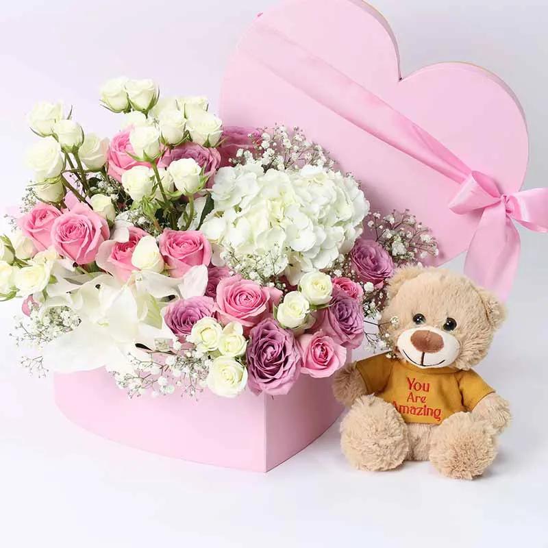 Pure Heart Flower and Teddy thumbnail 2