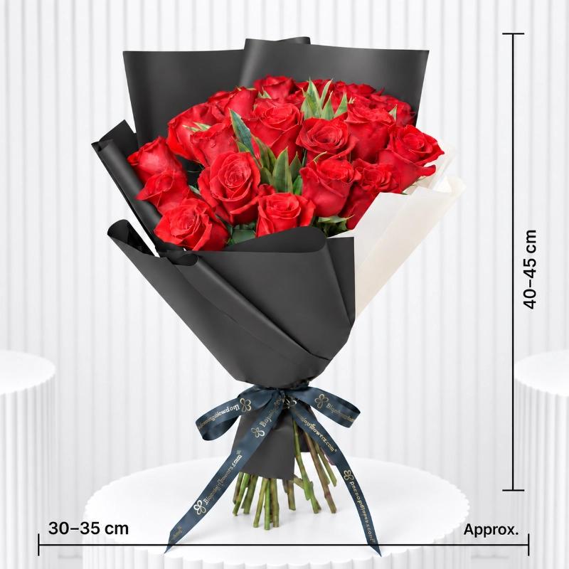 Beauty 21 Red Roses Bouquet - Flowers gift from Buy Any Flowers Dubai in Al Quoz Industrial Area 4, Dubai, UAE - image 4