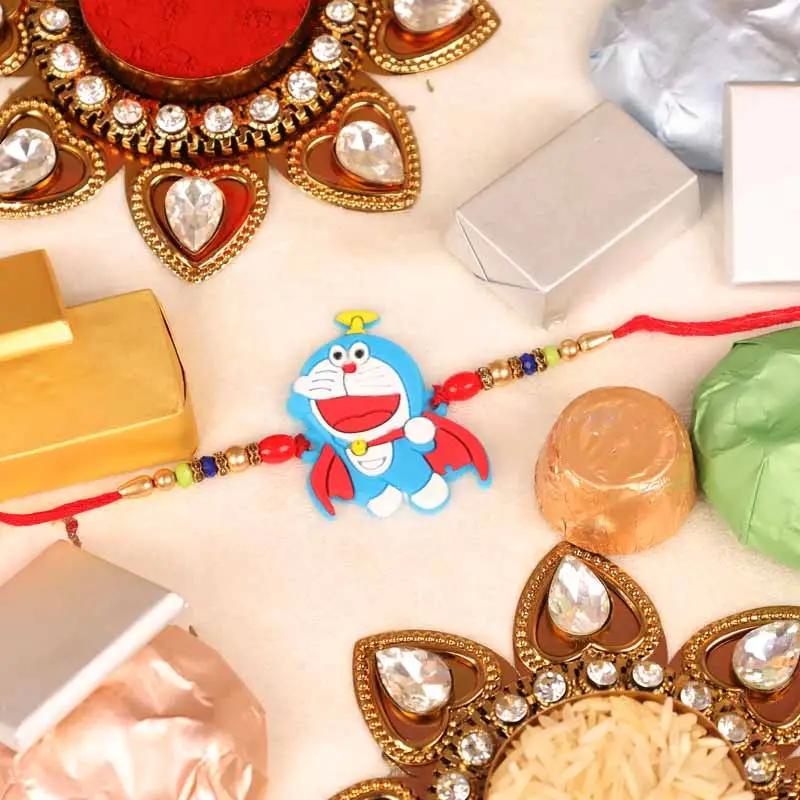 Doremon Kids Rakhi and Assorted Chocolates 100gm