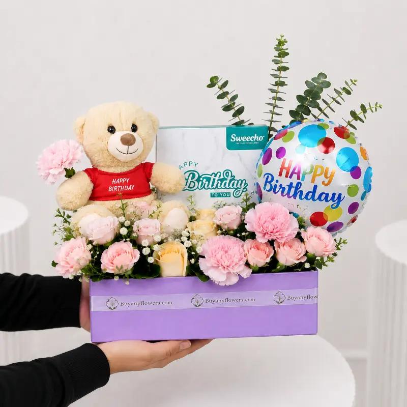 Pastel Birthday Flower Hamper - Flowers gift from Buy Any Flowers Dubai in Al Quoz Industrial Area 4, Dubai, UAE - image 3