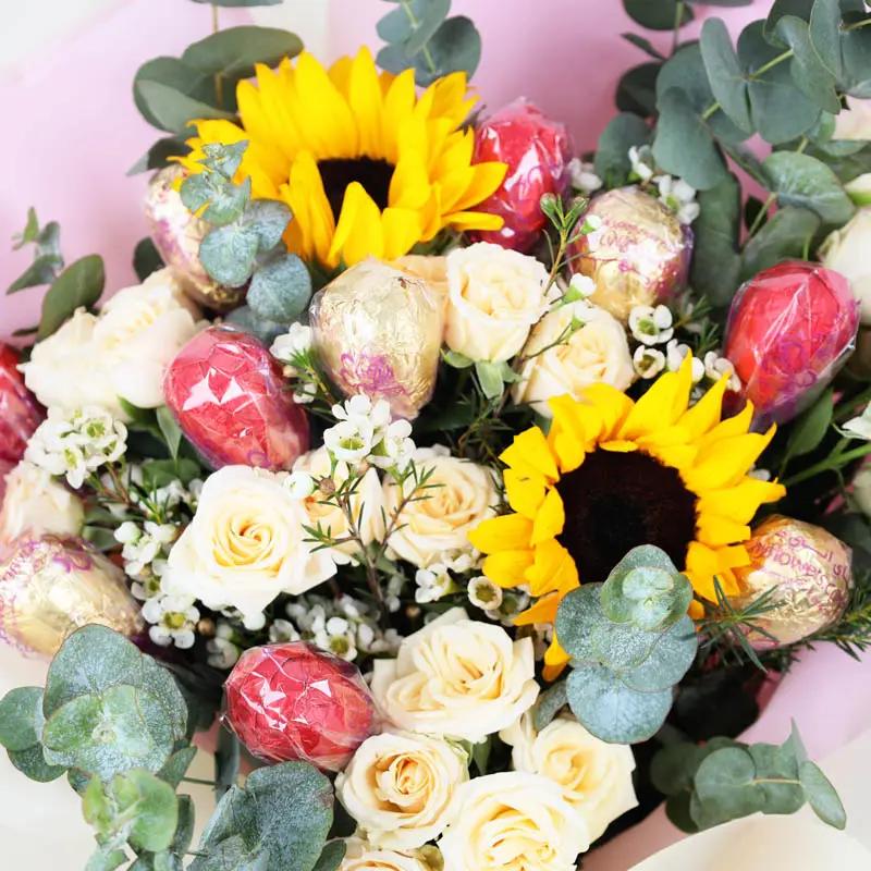 Easter 11 Chocolate Eggs and Flower Bouquet thumbnail 3