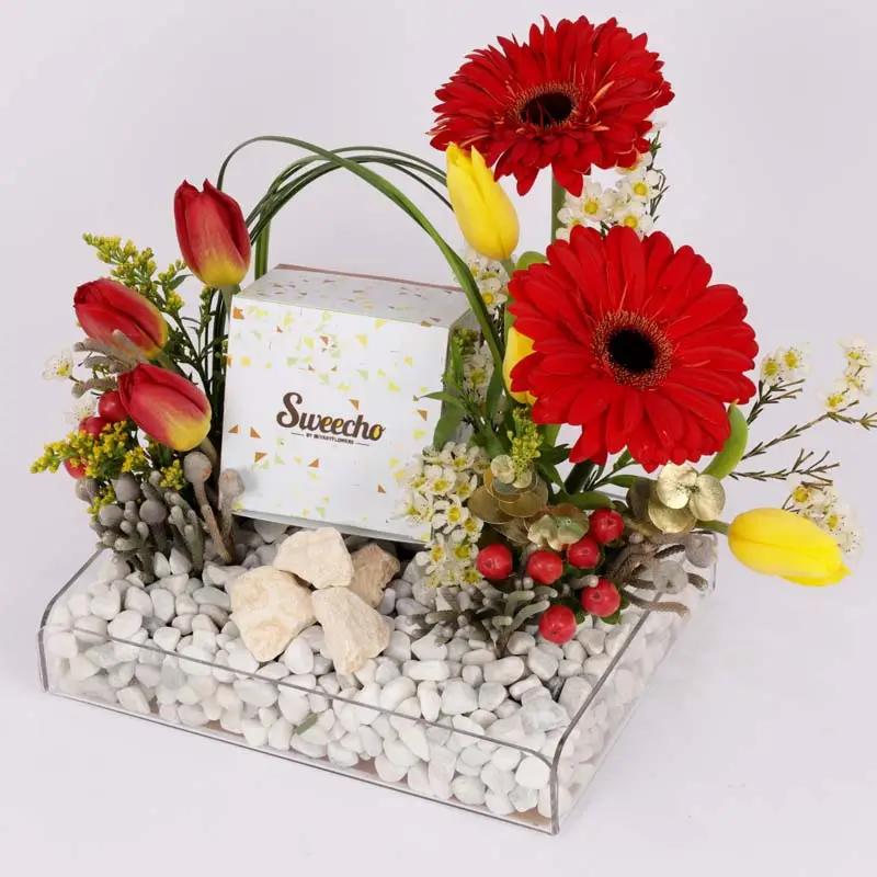 Basket Flowers and Chocolate Arrangement - Chocolates gift from Buy Any Flowers Dubai in Al Quoz Industrial Area 4, Dubai, UAE - image 2