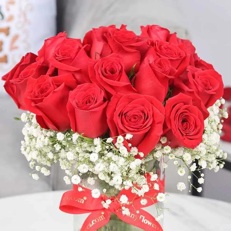 Love 21 Red Roses in Vase - Flowers gift from Buy Any Flowers Dubai in Al Quoz Industrial Area 4, Dubai, UAE - image 3