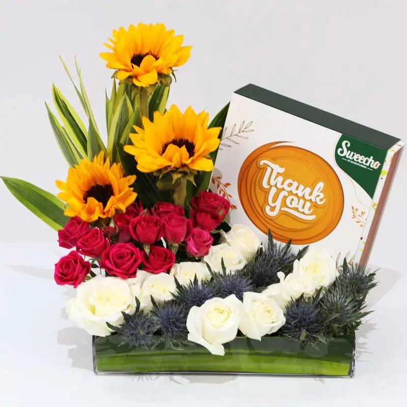 Gesture Flowers and Thank You Chocolates Arrangement thumbnail 2