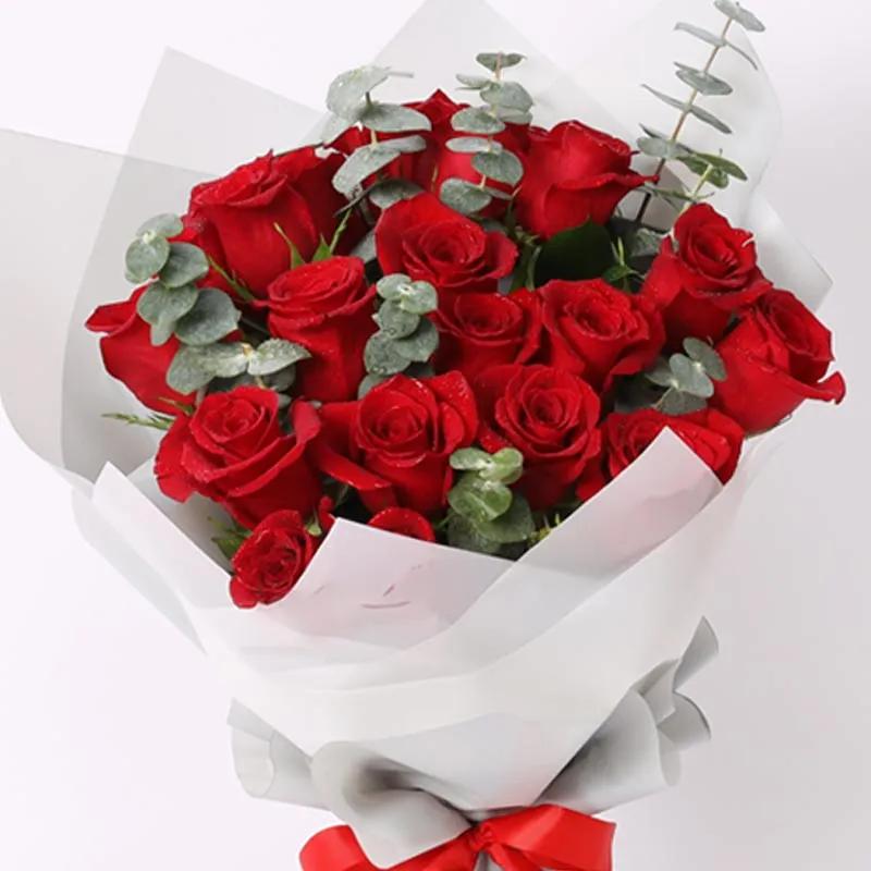 Red Beauty 21 Roses Bouquet thumbnail 2