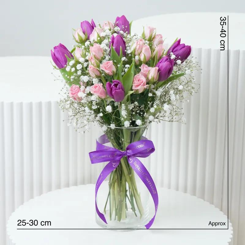 Violet Whisper Cylinder Vase - Flowers gift from Buy Any Flowers Dubai in Al Quoz Industrial Area 4, Dubai, UAE - image 4