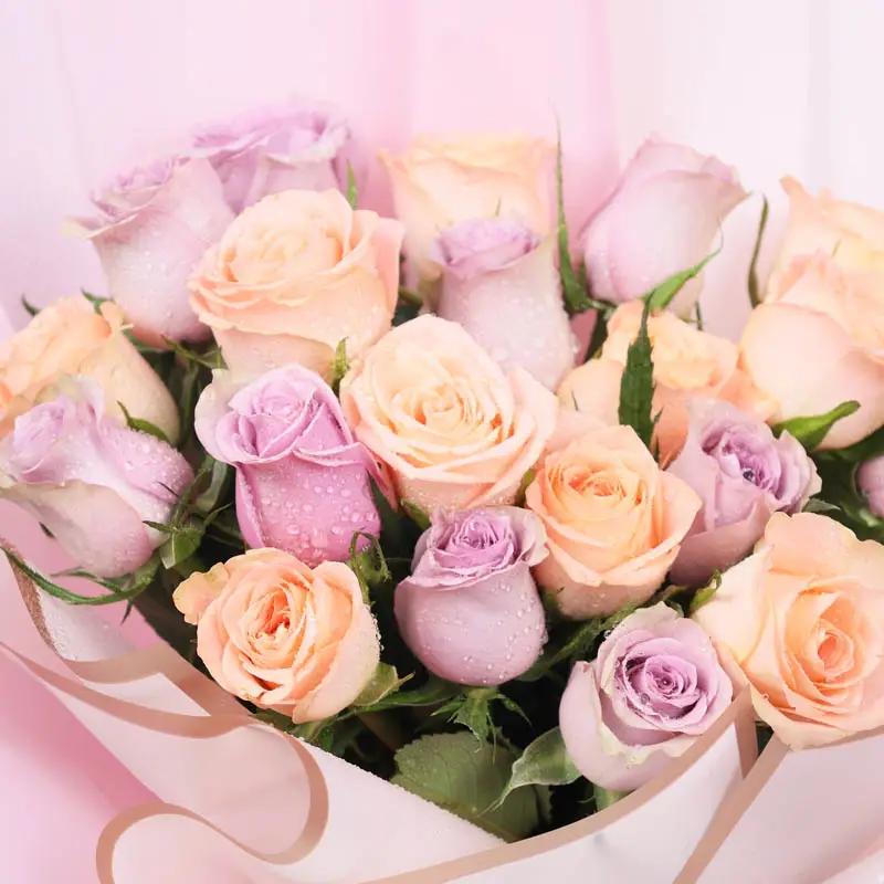 Subtle 21 Peach and Purple Roses Bouquet - Flowers gift from Buy Any Flowers Dubai in Al Quoz Industrial Area 4, Dubai, UAE - image 3