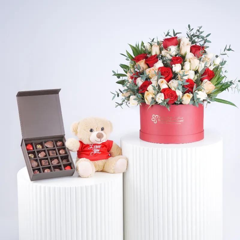 Forever in Bloom Rose Box Trio - Gift Sets gift from Buy Any Flowers Dubai in Al Quoz Industrial Area 4, Dubai, UAE