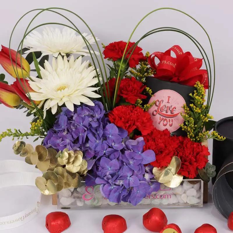 I Love You Flowers and Chocolate Arrangement thumbnail 2