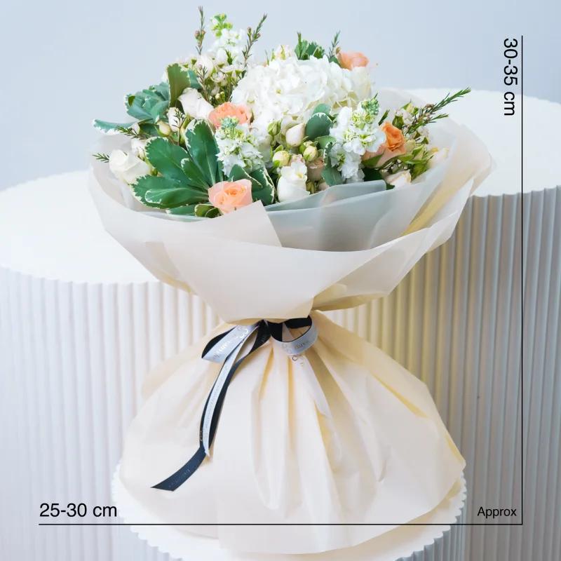 Peach Ivory Flower Bouquet - Flowers gift from Buy Any Flowers Dubai in Al Quoz Industrial Area 4, Dubai, UAE - image 4