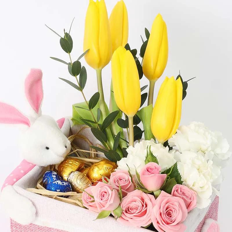 Chocolate Floral Bunny Box Pink thumbnail 3