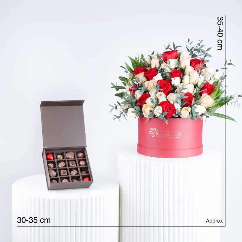 Forever in Bloom Rose Box with Chocolate - Gift Sets gift from Buy Any Flowers Dubai in Al Quoz Industrial Area 4, Dubai, UAE - image 3