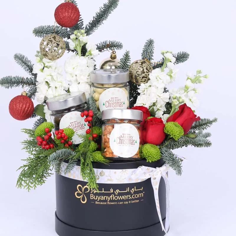Christmas Snacks Flower Hamper thumbnail 2