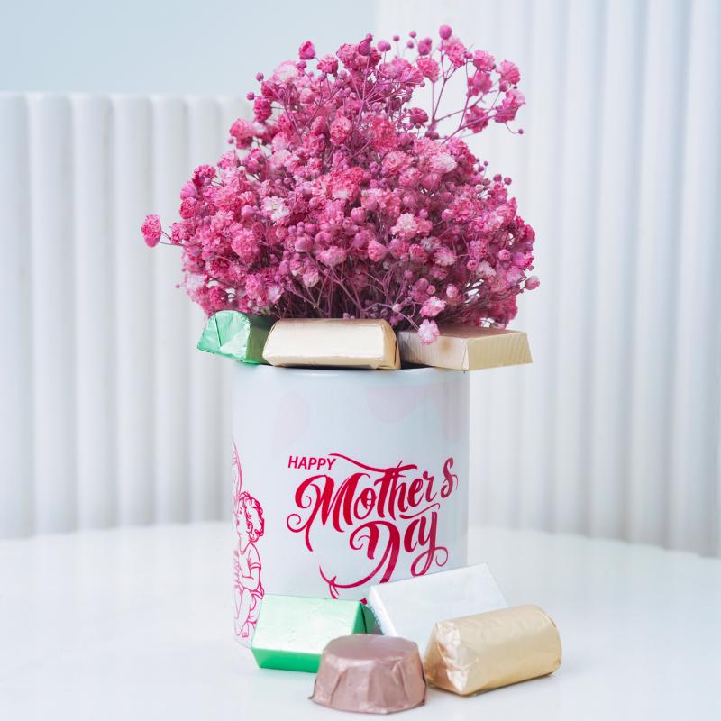 Pink Gypso & Chocolate Mother’s Day Mug - Gift Sets gift from Buy Any Flowers Dubai in Al Quoz Industrial Area 4, Dubai, UAE
