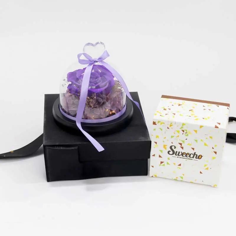 Designer Purple Preserved Rose and Chocolates thumbnail 1