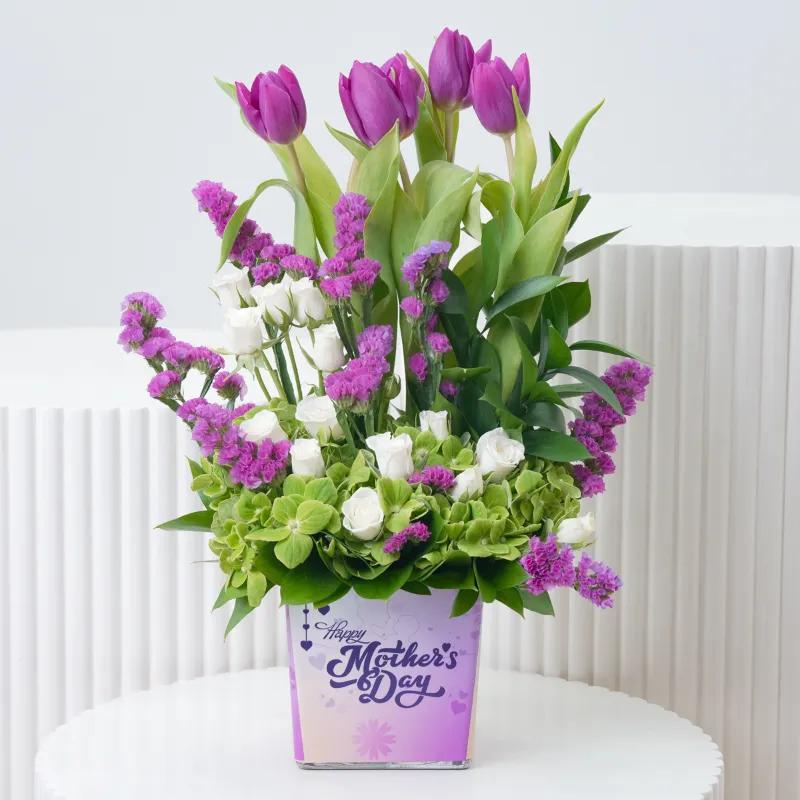 Lavender Grace Mothers Day Vase - Flowers gift from Buy Any Flowers Dubai in Al Quoz Industrial Area 4, Dubai, UAE