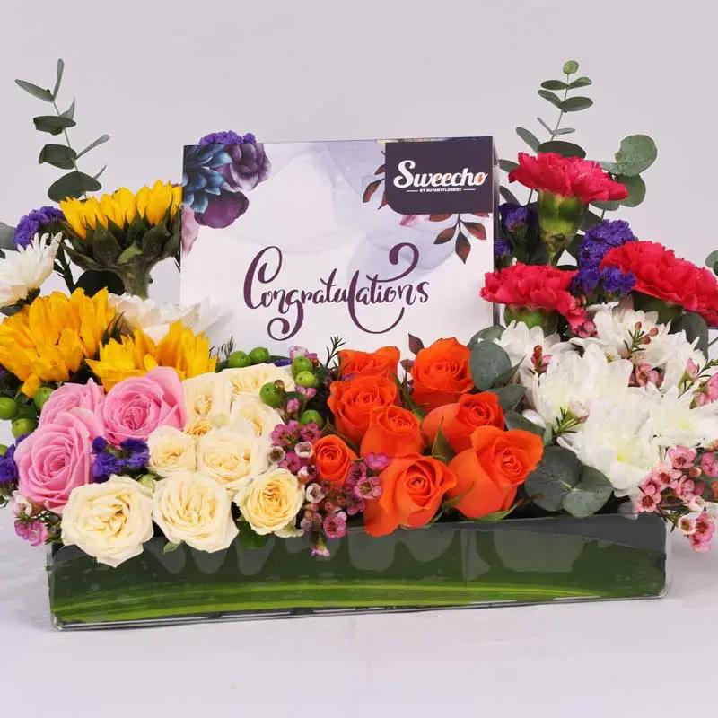 Applause Flowers and Congrutalations Chocolate Arrangement thumbnail 2