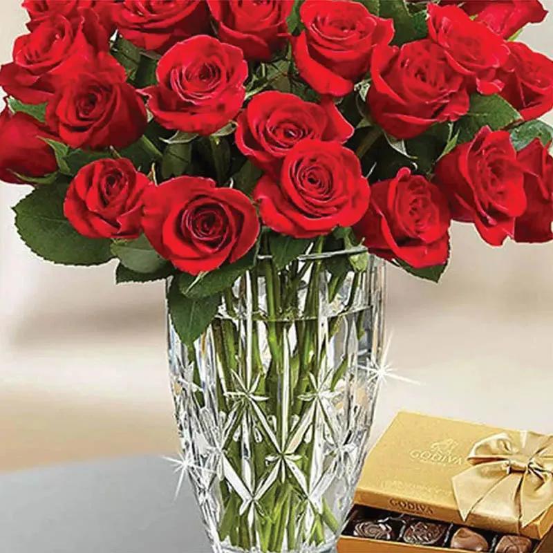 Beauty Of Red Roses and Godiva Chocolates - Gift Sets gift from Buy Any Flowers Dubai in Al Quoz Industrial Area 4, Dubai, UAE - image 3