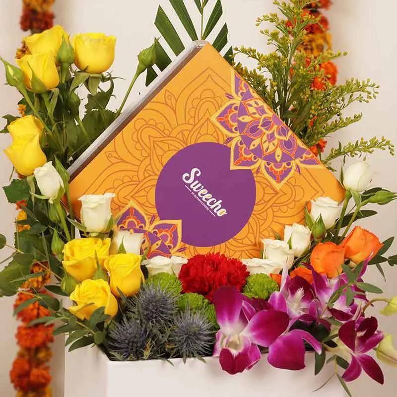 Diwali Festive Chocolate Floral Box thumbnail 2