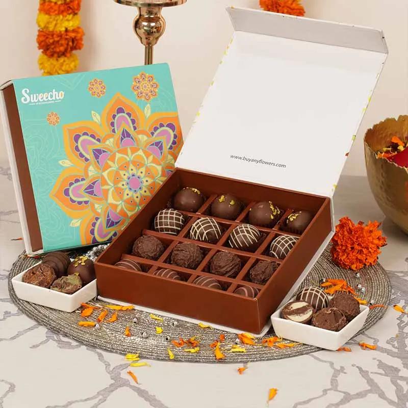 Diwali Chocolate Truffles 16 Pcs By Sweecho thumbnail 3