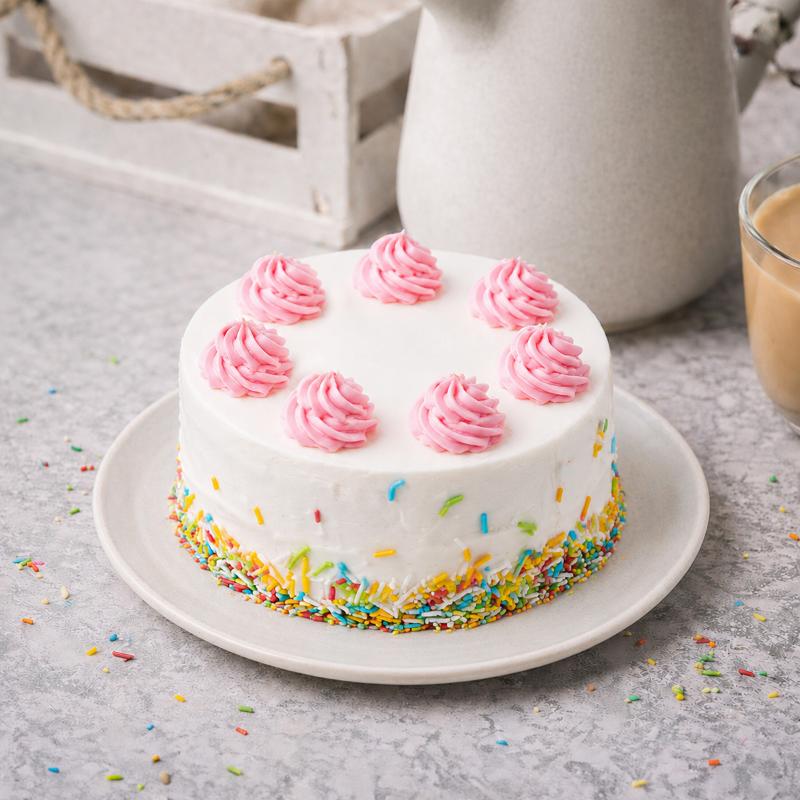 Pink Cream Vanilla Mono Cake - Cakes gift from Buy Any Flowers Dubai in Al Quoz Industrial Area 4, Dubai, UAE