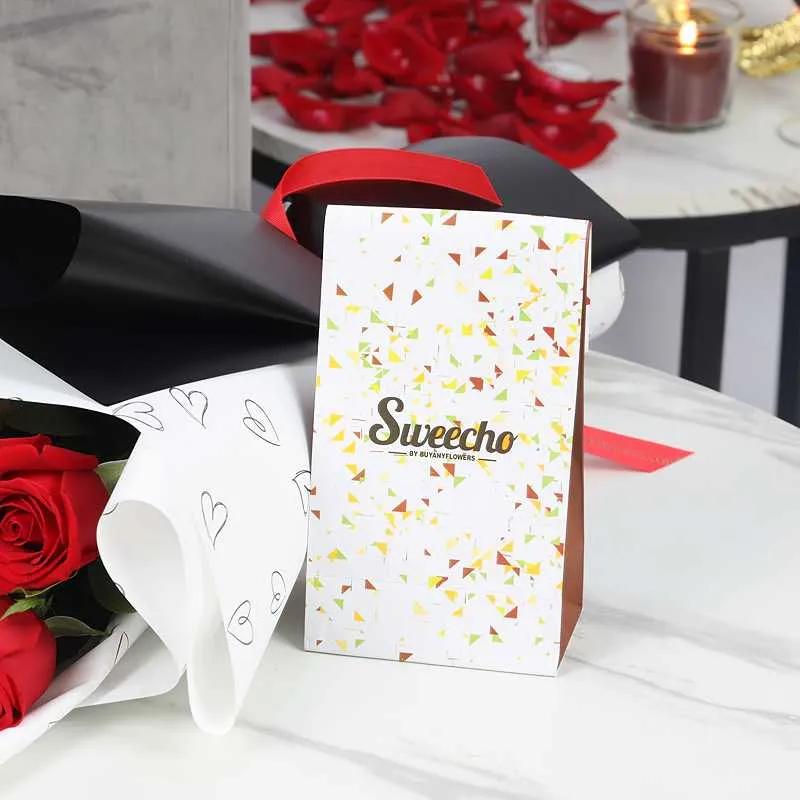 Cute Love 7 Red Roses Bouquet and Sweecho Chocolates 100gm thumbnail 2