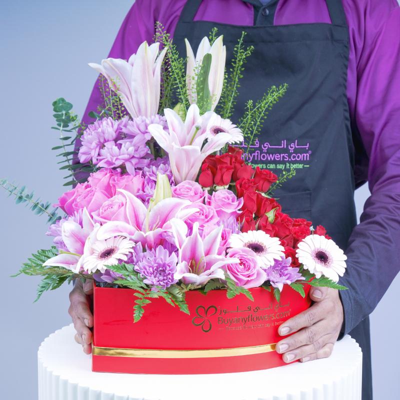 Love Flowers in Heart Shape Box - Flowers gift from Buy Any Flowers Dubai in Al Quoz Industrial Area 4, Dubai, UAE - image 2