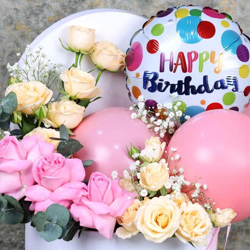 Pastel Birthday Balloon and Flower Box thumbnail 3