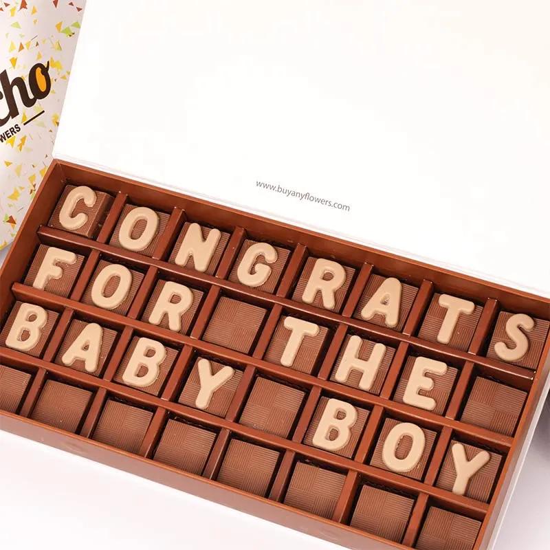 Congrats For The Baby Boy Chocolates By Sweecho - Chocolates gift from Buy Any Flowers Dubai in Al Quoz Industrial Area 4, Dubai, UAE - image 3