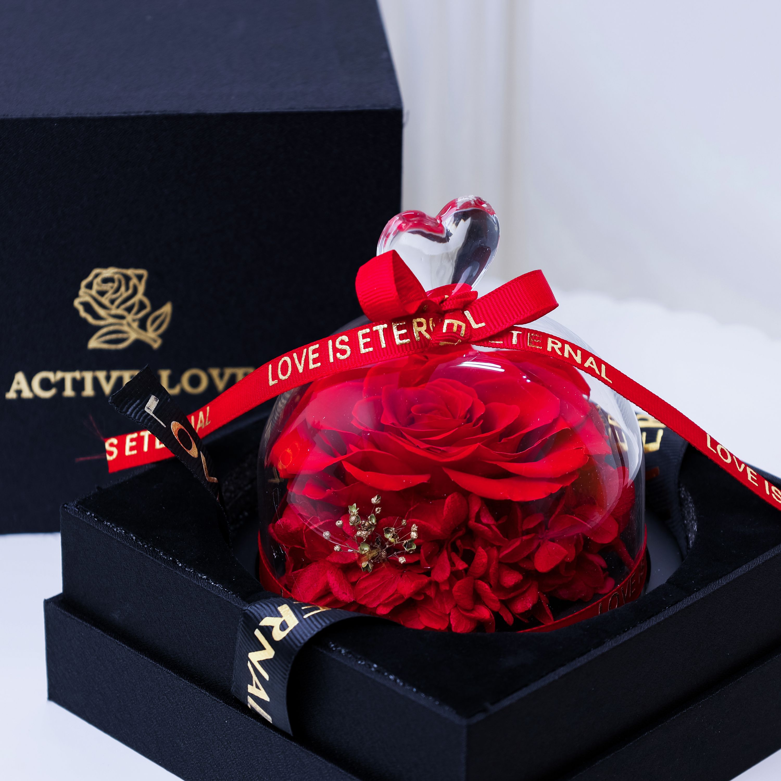 Designer Red Preserved Rose with Box thumbnail 3