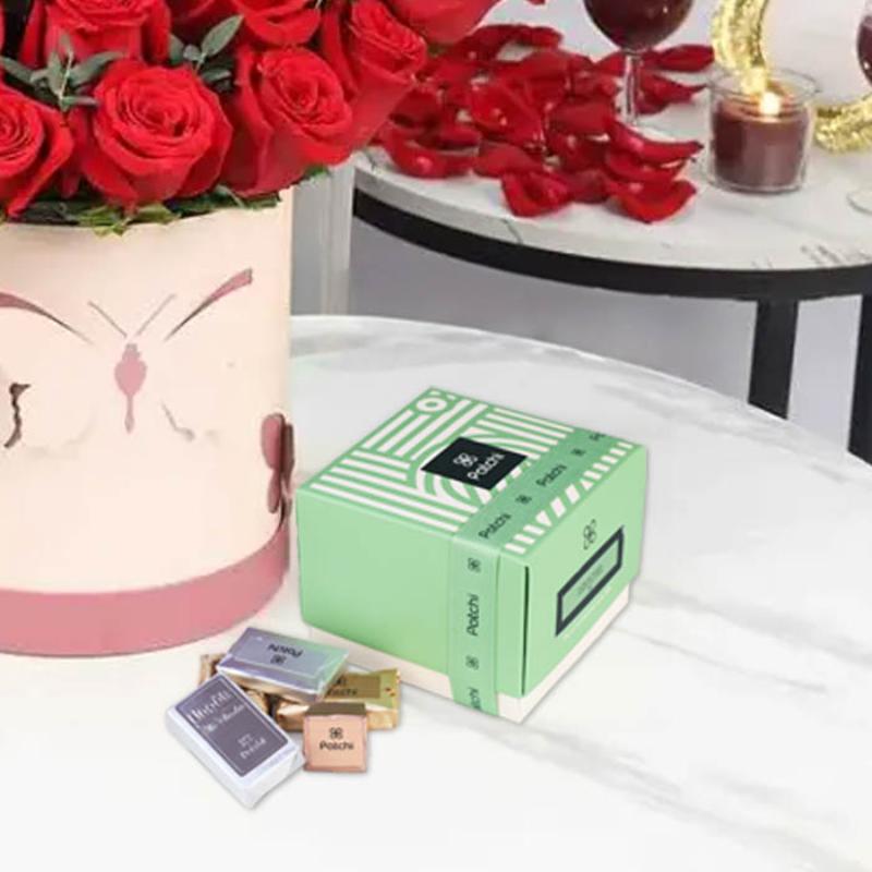 Butterfly 25 Red Roses Box and Deluxe Patchi Chocolates thumbnail 2