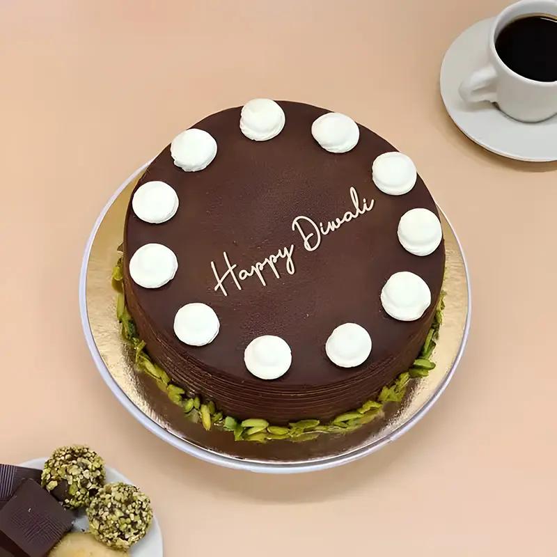 4 Portion Diwali Chocolate Pistachio Cake - Cakes gift from Buy Any Flowers Dubai in Al Quoz Industrial Area 4, Dubai, UAE