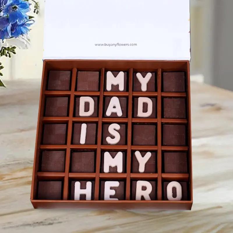 Blue and White Flowers and My Hero Dad Chocolates thumbnail 3