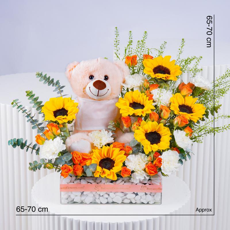 Sunshine Hug Tray - Flowers gift from Buy Any Flowers Dubai in Al Quoz Industrial Area 4, Dubai, UAE - image 4