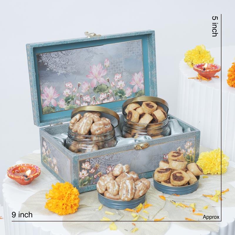 Floral Treasure Chest Caramelized Pecan and Bhakhar Badi thumbnail 3