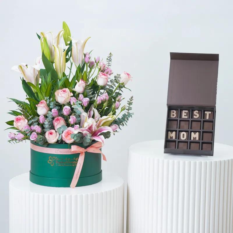 Enchanted Bloom Box With Chocolate from Buy Any Flowers Dubai in Dubai