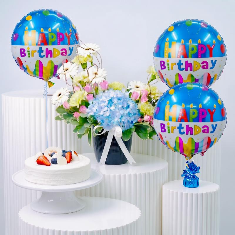 Grace Flowers with Cake and Balloon - Gift Sets gift from Buy Any Flowers Dubai in Al Quoz Industrial Area 4, Dubai, UAE