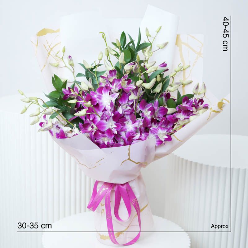 15 Purple Orchid Love Bouquet thumbnail 4