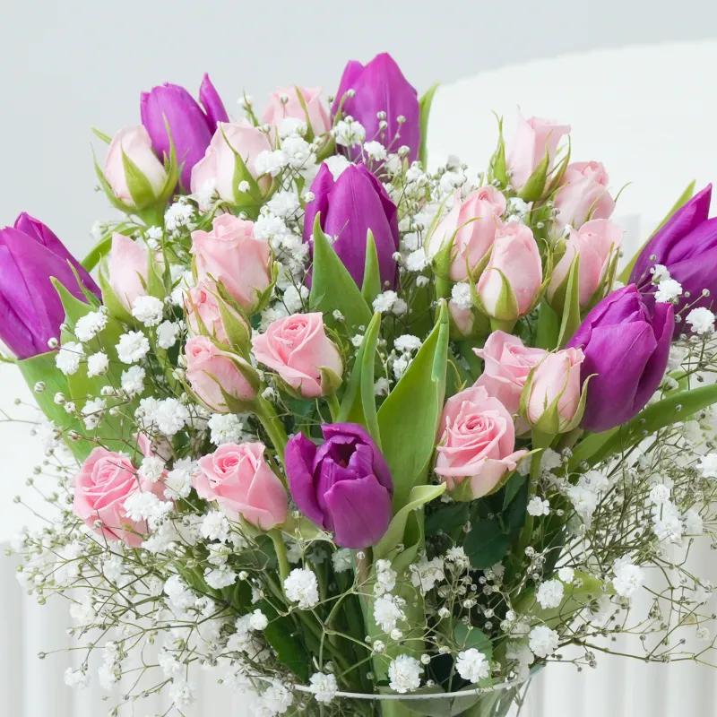 Violet Whisper Cylinder Vase - Flowers gift from Buy Any Flowers Dubai in Al Quoz Industrial Area 4, Dubai, UAE - image 2
