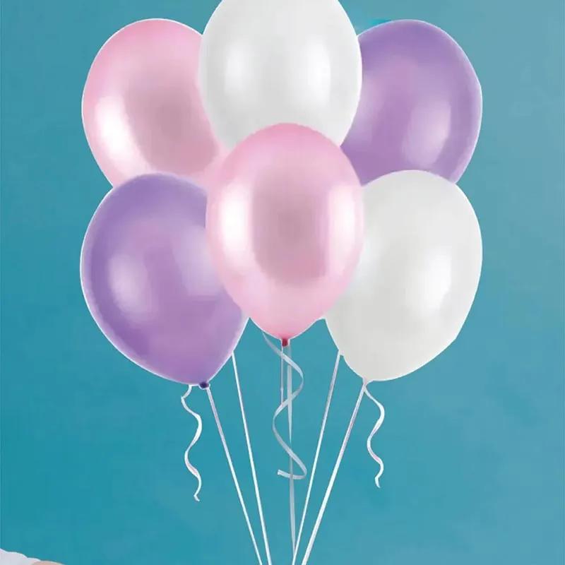 Pink Purple and White Helium Balloons 12 Pcs thumbnail 2