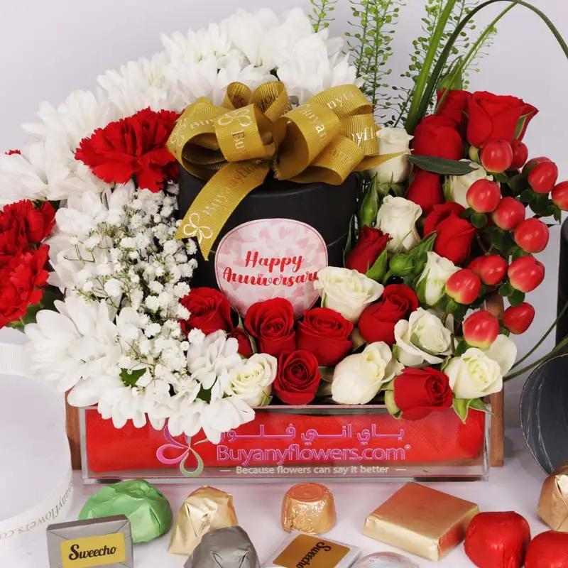 Anniversary Floral and Chocolate Arrangement - Chocolates gift from Buy Any Flowers Dubai in Al Quoz Industrial Area 4, Dubai, UAE - image 2