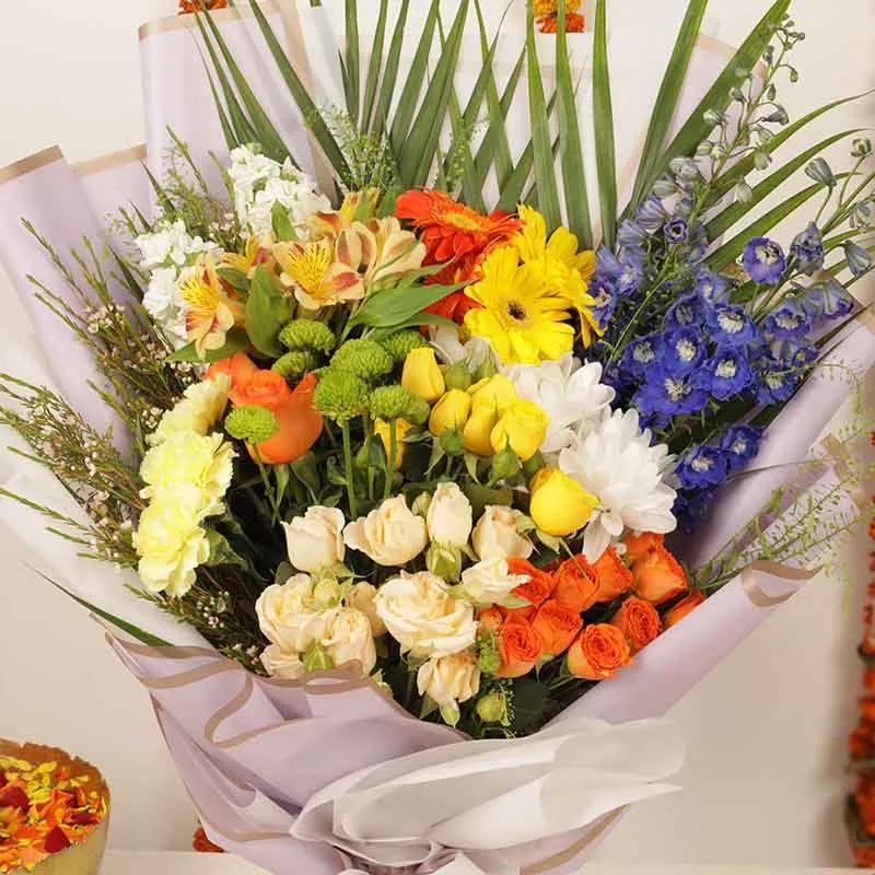 Diwali Radiant Mix Flower Bouquet thumbnail 3
