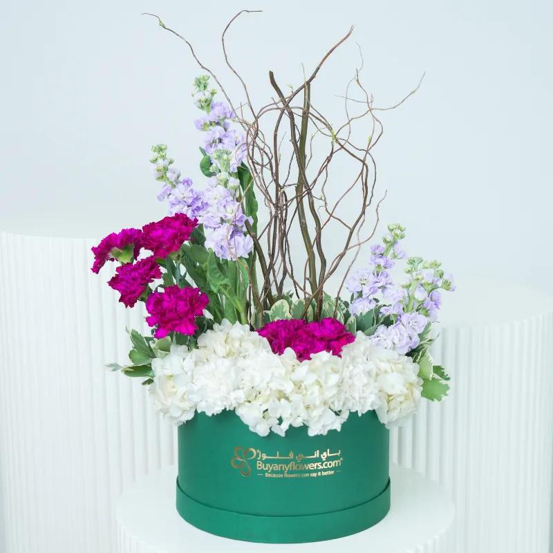 Royal Violet Bloom Box - Flowers gift from Buy Any Flowers Dubai in Al Quoz Industrial Area 4, Dubai, UAE
