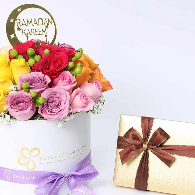 Vibrant Ramadan 21 Roses and Bateel Dates - Gift Sets gift from Buy Any Flowers Dubai in Al Quoz Industrial Area 4, Dubai, UAE - image 3