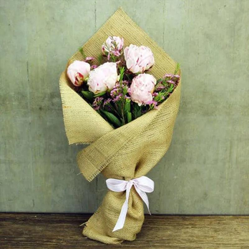 Sweet 5 Pink Peonies Bouquet - Flowers gift from Buy Any Flowers Dubai in Al Quoz Industrial Area 4, Dubai, UAE